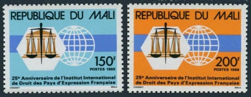 Mali 563-564,MNH.Michel 1123-1124. Law Institute,French-speaking Nations,1989.