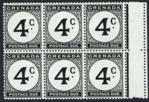 GRENADA 1952 POSTAGE DUE 4C ERROR MIDDLE STAMP MISSING CROWN IN WMK STAMP MNH **