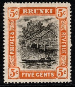 BRUNEI SG40 1911 5c BLACK & ORANGE MTD MINT