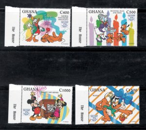 Ghana 1995 60th Birthday of Donald Duck Scott # 1754 - 1763 MNH