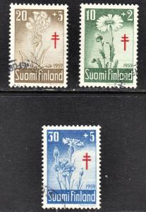 Finland Scott B154-56  complete set  F to VF used.