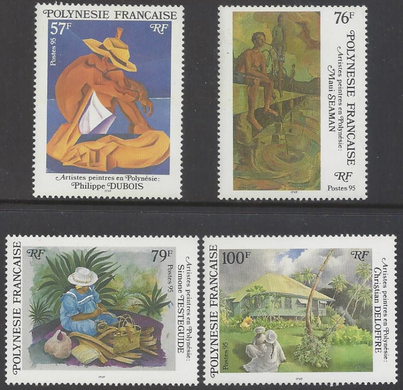 French Polynesia #404-07, MNH set, various paintings, Issued 1984