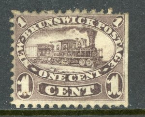 Canada 1860 New Brunswick 1¢ Brown Violet Scott 6a Mint V381