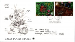 FDC 2001 SC #3506 Butterfly & Planes Spadefoot - Lincoln, NE - Pair - J2740