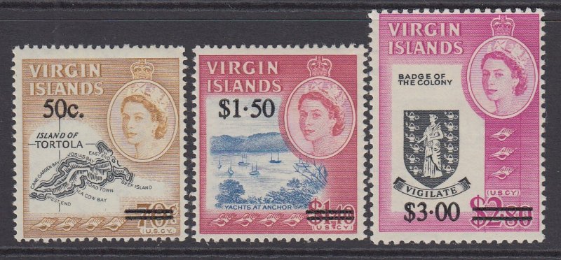 Virgin Islands, Scott 173-175 (SG 207-209), MLH