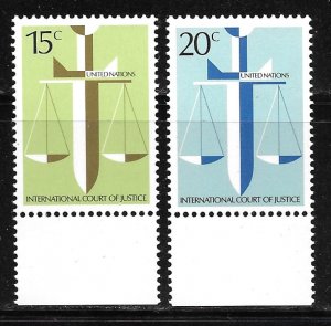 United Nations 306-307: 1.10f Balance of Justice, MNH, VF