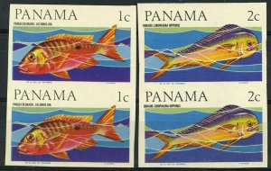 PANAMA #463-463A Fish Imperforated Pairs Postage Stamps Latin America Mint NH OG 