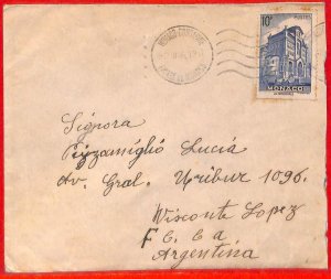 aa0991 - MONACO - Postal History -  COVER to ARGENTINA 1946