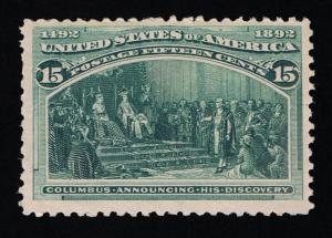 AFFORDABLE GENUINE SCOTT #238 VF MINT OG NH 15¢ COLUMBUS EXPO ISSUE SCV $600