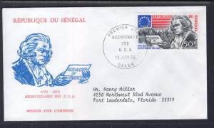 Senegal 430 US Bicentennial Typed FDC