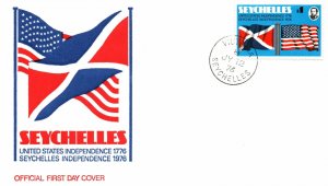 UNITED STATES INDEPENDENCE 1776 SEYCHELLES INDEPENDENCE 1976 FDC VICTORIA 1976