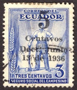 1936, Ecuador 5c, Used, Sc RE36