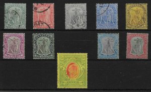 MONTSERRAT SG35/47 1908-14 DEFINITIVE SET USED