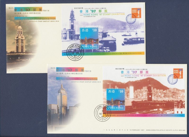 HONG KONG - Scott 776a & 776b, SG 872-873- on Exhibition Covers - 1997 --c