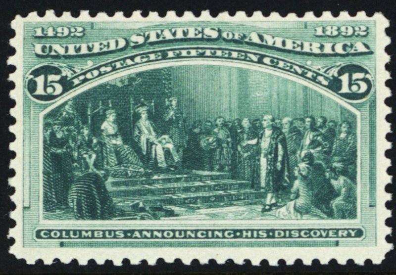 238, Mint F-VF NH 15¢ Columbian - Very Fresh! SCV $700 - Stuart Katz