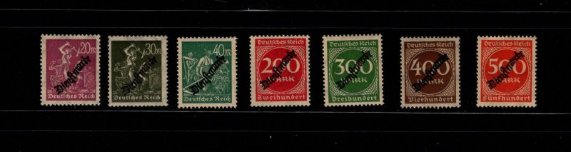 Germany MNH Official Stamps 1923 Sc# O22-28 complete set