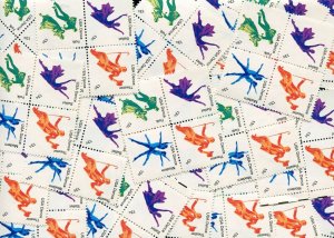 U.S. DISCOUNT POSTAGE LOT OF 100 13¢ STAMPS, FACE $13.00, All 1749-1752 Blocks