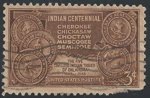 United States #972 3c Indian Centennial Issue