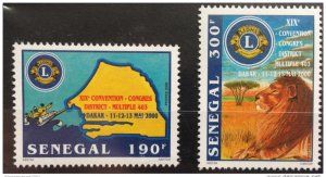 Senegal 2000/2001 LIONS CLUB CONVENTION LION LION CONGRESSES 2 val. RARE MNH-