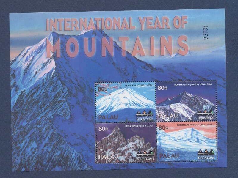 PALAU - Scott 684 - MNH S/S - mountains - 2002