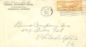 United States Minnesota Minneapolis 1935 machine  6c Winged Globe Airmail  Co...