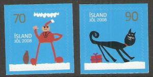 2008 Iceland Scott 1156-7 Christmas MNH