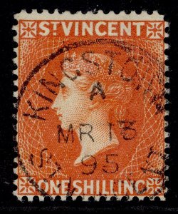 ST. VINCENT QV SG58a, 1s red-orange, VFU. Cat £24. CDS