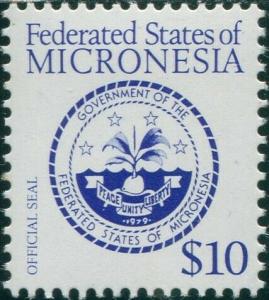 Micronesia 1984 SG20a $10 Official Seal MH