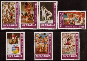 Nicaragua Summer Olympics Barcelona Sc 1926-1932 MNH 1992