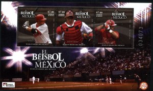 MEXICO 2674, BASEBALL IN MEXICO. SOUVENIR SHEET. MINT, NH. VF.