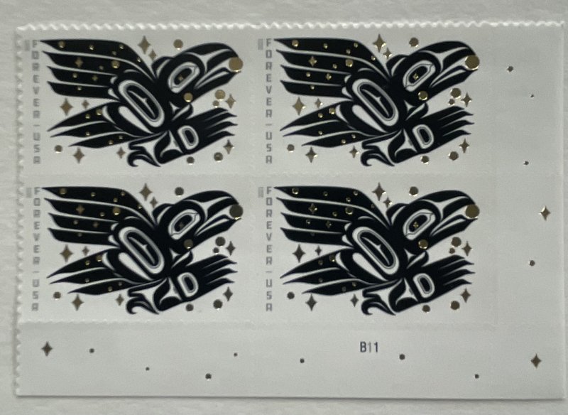 US 2021 Native Am Raven PLt Block of 4 # 5620 MNH OG