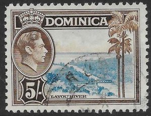 DOMINICA SG108 1938 5/= LIGHT BLUE & SEPIA USED