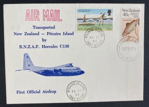 1983 Pitcairn Island First Official Air Drop Cover Transported On RNZAF Hercules