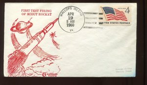 APRIL 19 1960 FIRST TEST FIRING OF SCOUT ROCKET Goldcraft Launch Cover (LV 917)