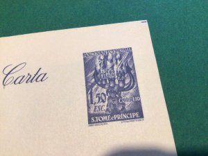 Sao Tome & Principe vintage unused air letter  stamps postal cover 62434 