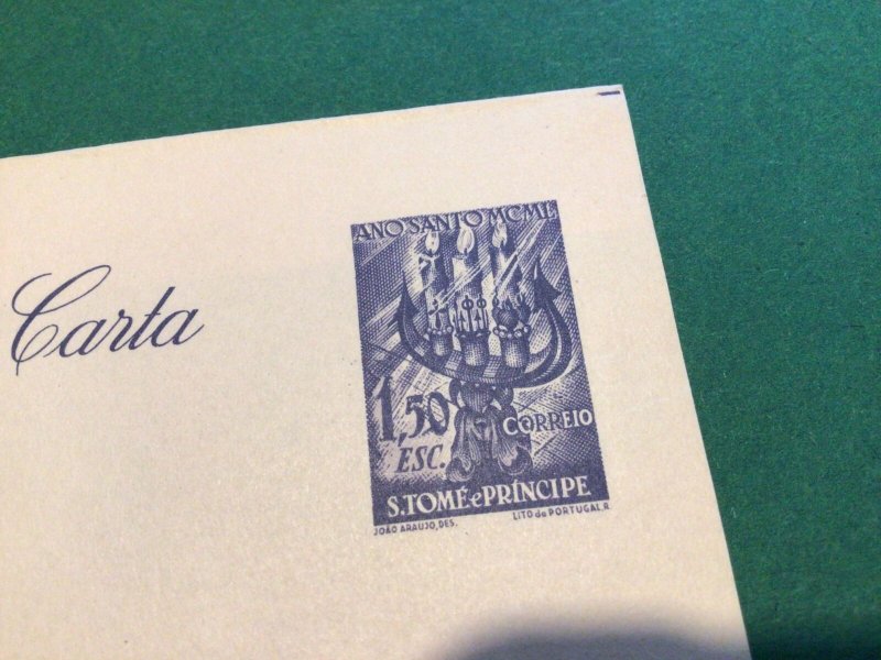 Sao Tome & Principe vintage unused air letter  stamps postal cover 62434 