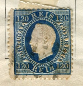 PORTUGAL; 1870 early classic perf Luis issue used 120r. value