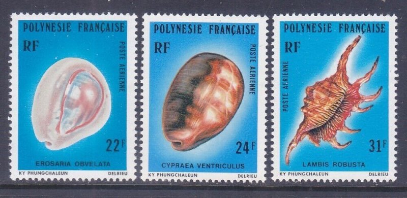 French Polynesia C156-58 MNH 1978 Sea Shells Airmail set Very Fine