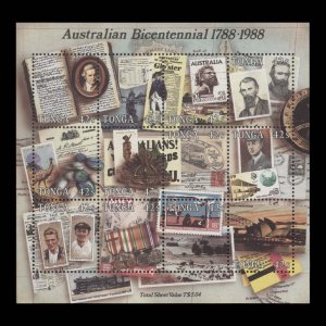 Tonga 1988 (MNH) Australian Bicentennial miniature sheet ...