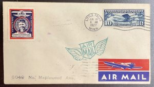 C10 Lindbergh Tribute Labels cachet Charles Lindbergh FDC 1927