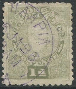 Tonga 1895 SG32 1d King George II purple cancel #3 FU
