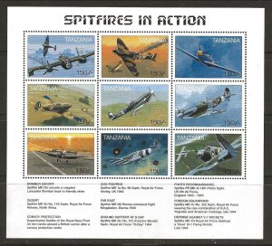 Tanzania Sc 1651 NH issue of 1997 - WORLD WAR II, Aviation