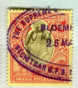 SOUTH AFRICA; ORANGE RIVER COL. 1903 early Ed VII Revenue issue fine used 2s.6d