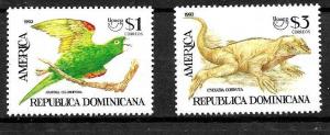 REP.DOMINICANA 1993 UPAEP AMERICA,FAUNA,BIRDS YV 1117-8 MNH