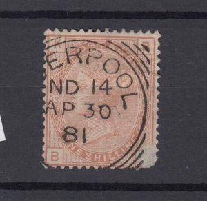 GB QV 1873 1/- Orange Brown Liverpool CDS SG151 Fine Used BP9695