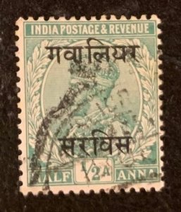 STAMP STATION PERTH India #O22 KGV Overprint Official Used  1913