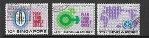 SINGAPORE SG238/40 1974 WORLD POPULATION YEAR USED
