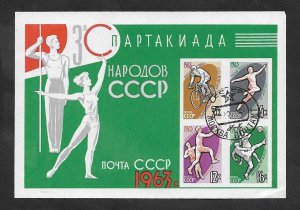 SD)1963 RUSSIA  3rd SPARTAKIADA, CYCLING, LONG JUMP, BASKETBALL & FOOTBALL,