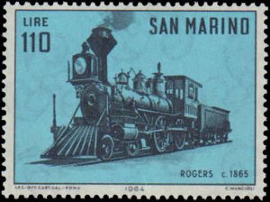 San Marino #594-603, Complete Set(10), 1964, Trains, Never Hinged