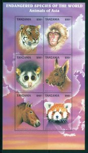 Tanzania 1628-30G  MNH Endangered World Species Souvenir Sheets from 1997.